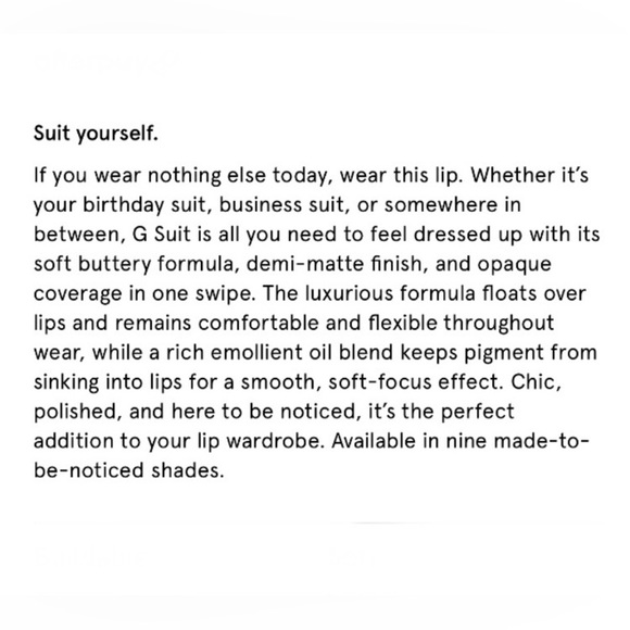 Glossier G Suit Soft Touch Lip Creme Jet - Picture 4 of 12